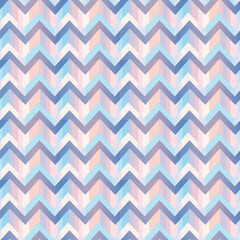Seamless pattern of blue and white zigzags, chevron design
