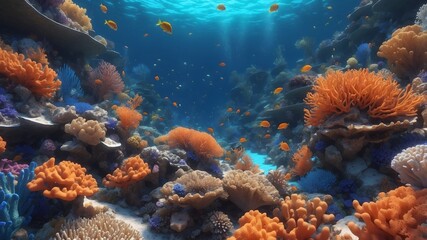 Naklejka premium Vibrant Underwater Coral Reef Texture