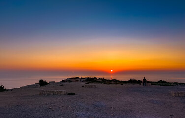 The lighthouse on Gavdos island at sunset, Crete, Greece.