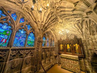 Hereford Cathedral, interior and exterior, England, UK