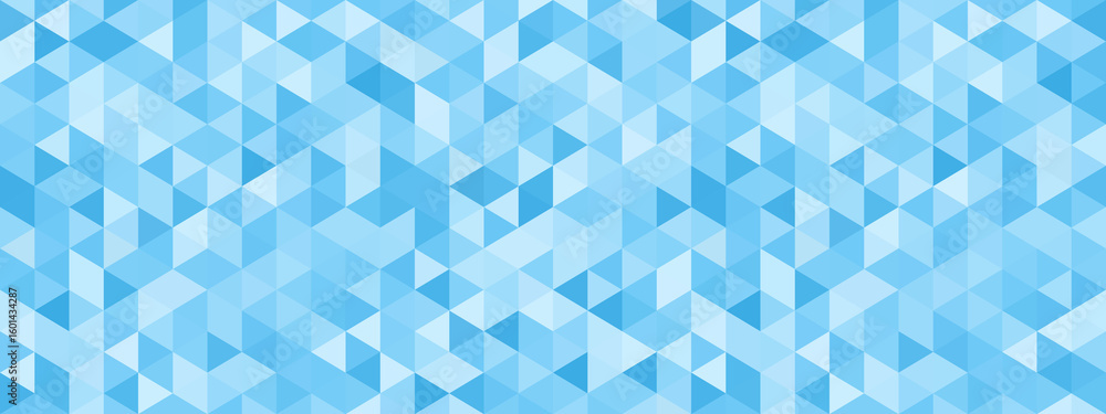 Poster abstract seamless geometric pattern in various shades of blue. monochromatic triangular geometric ba