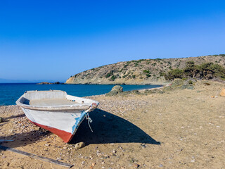 The tropical and scenic nudist beach of Sarakiniko on Gavdos island, Greece.