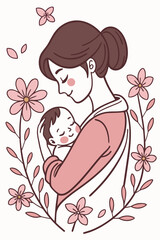 Mother’s Day Greeting Card with Mom and Baby

