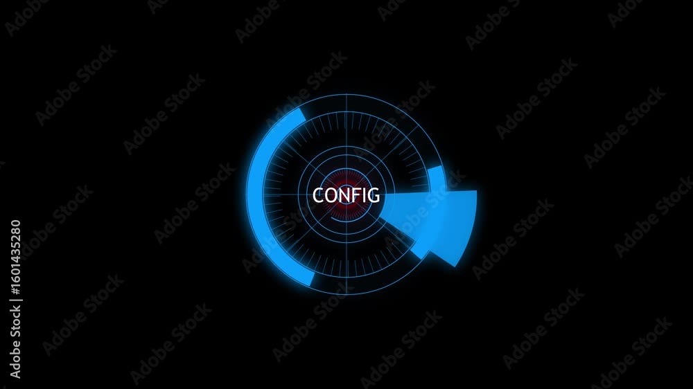 Aufkleber Bright neon iso and data transmission concept on black background. Qubit quantum computer microchip qubit  in the style of realistic and detailed renderings, iso 400 4K video animation