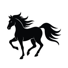 horse silhouette isolated on white