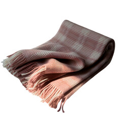 Cozy pink plaid blanket with fringe adds warmth and stylish texture to any home decor setting