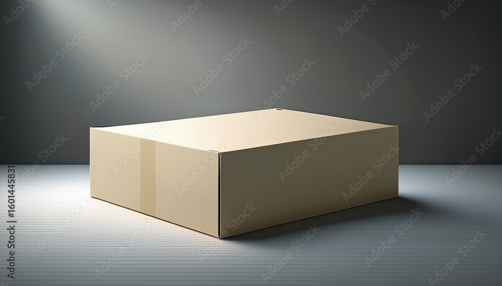 Poster flat cardboard packaging mockup for project presentation realistic lighting high detail clean lines 