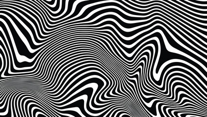 Optical Illusion Wavy Black and White Lines