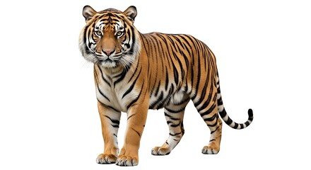 Obraz premium Majestic bengal tiger standing proudly on a white background