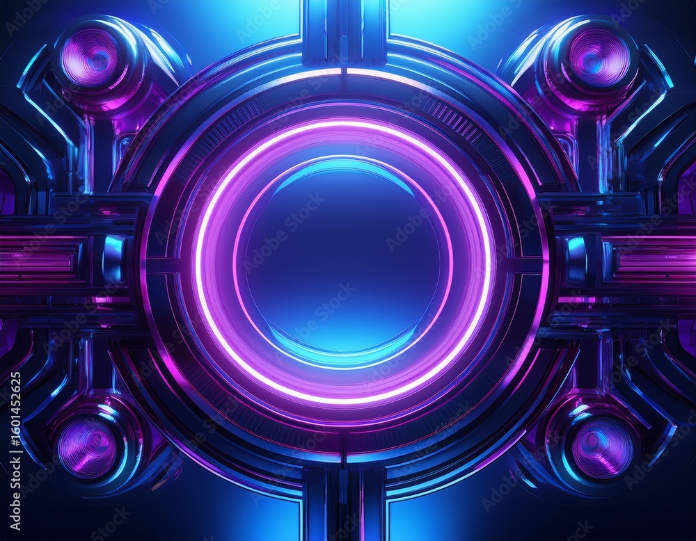 Poster 3d rendering abstract futuristic background featuring round lenses modern aesthetic concept in shade