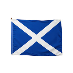 Scottish saltire flag iconic white X on blue isolated on white Representing Scotlands rich heritage and national pride