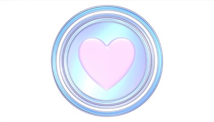 Pastel heart icon with concentric rings