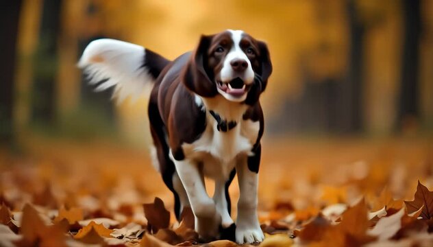English springer spaniel laughing with happy yips