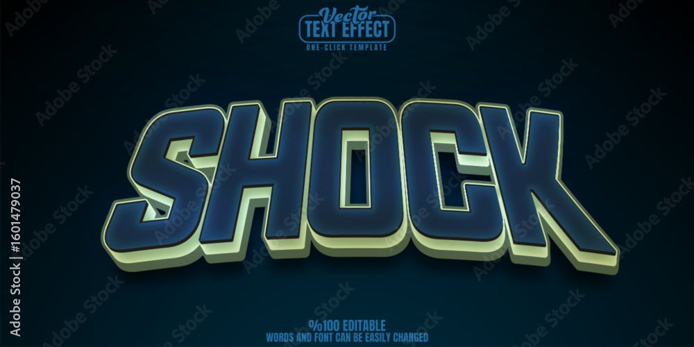 Poster shock editable text effect, customizable horror and fear 3d font style