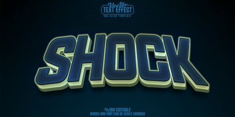 Shock editable text effect, customizable horror and fear 3d font style