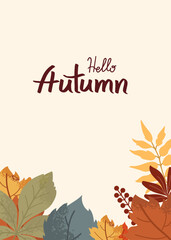 Celebrating autumn with vibrant leaves and warm colors in a seasonal poster design