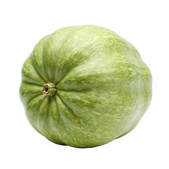 Fresh and vibrant whole chayote squash with wrinkled light green skin isolated on a white background Rich in detail and perfect for food themes