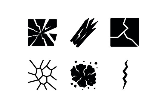 solid icon isolated fragmentation shatte glass shard fragmentation splinte wood chip fragmentation fractu ceramic tile fragmentation fracture network mesh fragmentation debris field map