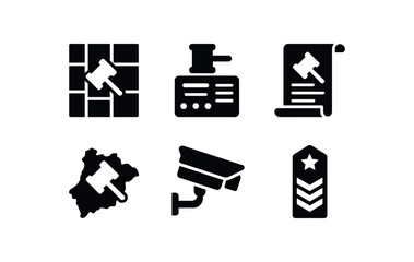 solid icon isolated authority power map authority command console authority mandate scroll authority jurisdiction map authority oversight camera authority rank insignia