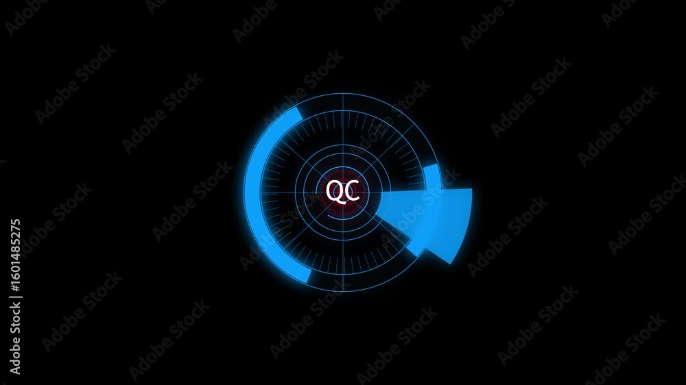 Poster bright neon iso and data transmission concept on black background. qubit quantum computer air search