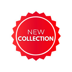 New Collection Label Design in Bold Red Circle