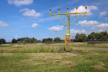 Landing lights for the landing strip of Rotterdam The Hague Airport