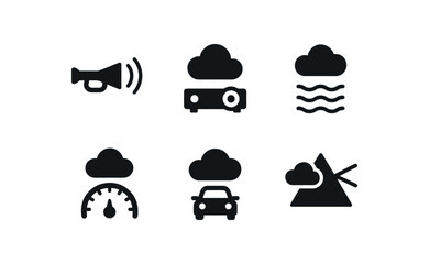solid icon isolated fog horn signal fog screen projector fog dispersion model fog reflectance gauge fog canopy fog prism refraction