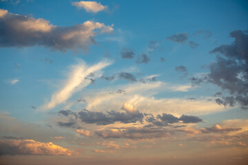 Sky and clouds at sunset in wild Wyoming