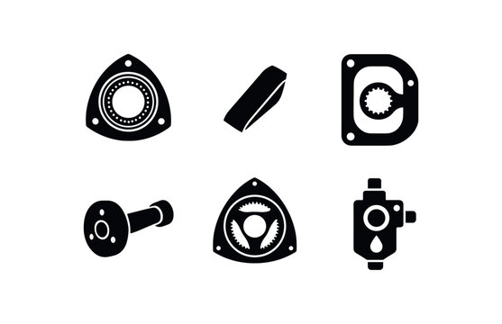 solid icon isolated rotary engine core rotor housing rotary engine core ape seal rotary engine core side housing rotary engine core eccentric shaft rotary engine core trochoid surface