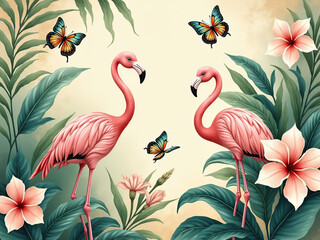 pink flamingo birds