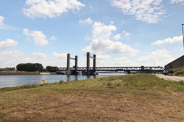 Calandbrug brigde over the Oude Maas River in the harbor of Rotterdam