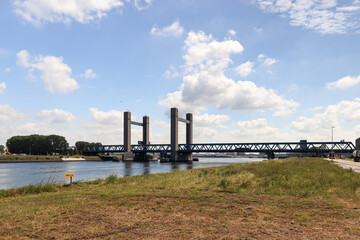 Calandbrug brigde over the Oude Maas River in the harbor of Rotterdam