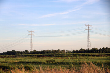 Meadows and fields in Park hitland between Capelle and Nieuwerkerk aan den IJssel in evening sun