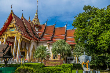 Beautiful Wat Chalong buddhist gold temple in Phuket thailand