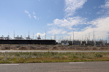 Power transformator station for receiving energy of offshore windparks