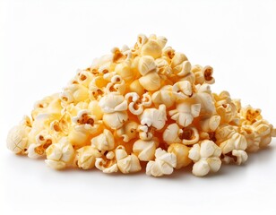 popcorn pile or heap isolated on white background