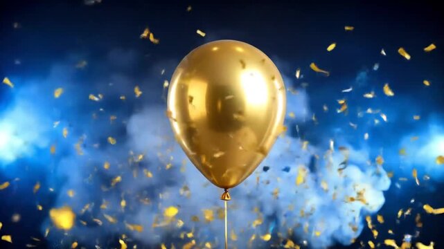 gold balloons for birthday celebrations. 4k video