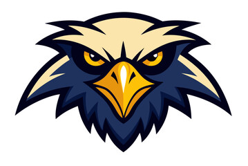 Fototapeta premium Eagle head mascot vector cartoon illustration with a cute big-eyed owl and cat-like features