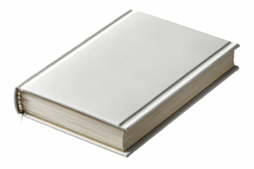 Silver book with blank cover metallic texture perfect for mockups and design templates isolated on white