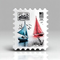 Two Sailboats Graceful Sailing Across Calm Waters Under Open Skies