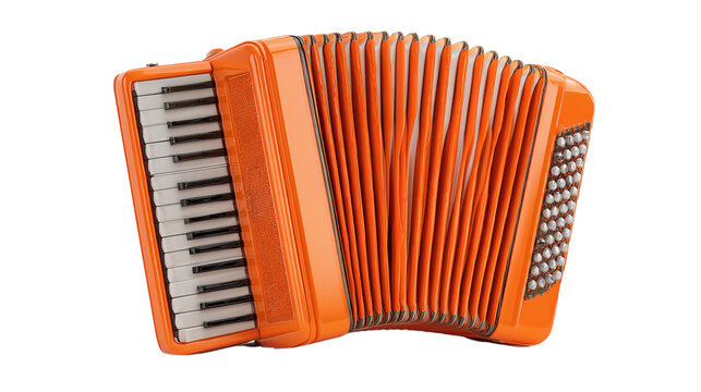 Orange accordion icon 3D rendering isolated on transparent background  - Powered by Adobe