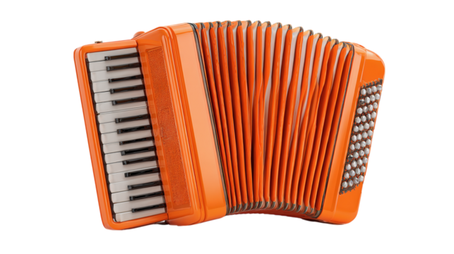 Orange accordion icon 3D rendering isolated on transparent background 