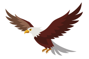 Fototapeta premium Vector silhouette of a majestic flying eagle with spread wings, a symbol of freedom
