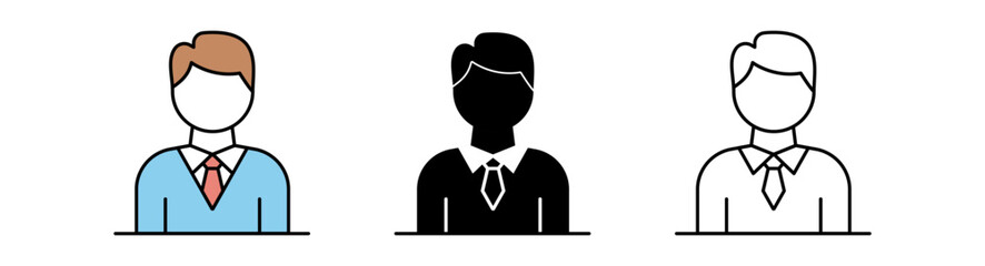 A diverse trio of business professionals featuring different styles in suits and ties, symbolizing unity and collaboration.