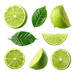 Vibrant citrus fruit slices and green leaves artfully arranged