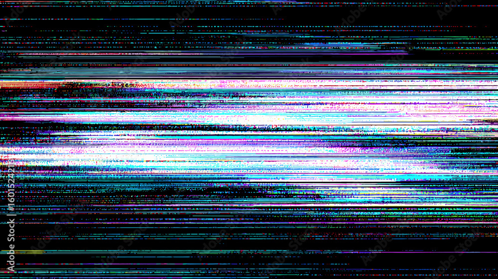 Poster colorful abstract glitch vector background with horizontal lines