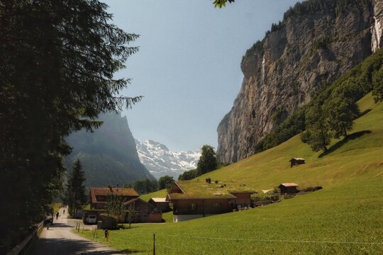 Iconic Lauterbrunnen: Majestic Waterfall and Charming Mountain Village