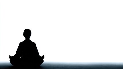 Yoga Meditation: A Minimalist Elegance against a Pristine White Backdrop