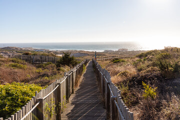 Scenic sand dunes near Cascais, Portugal