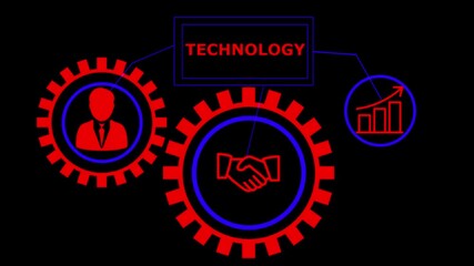 Business Collaboration and Technology Integration Concept Animated Gears Representing Teamwork - Powered by Adobe